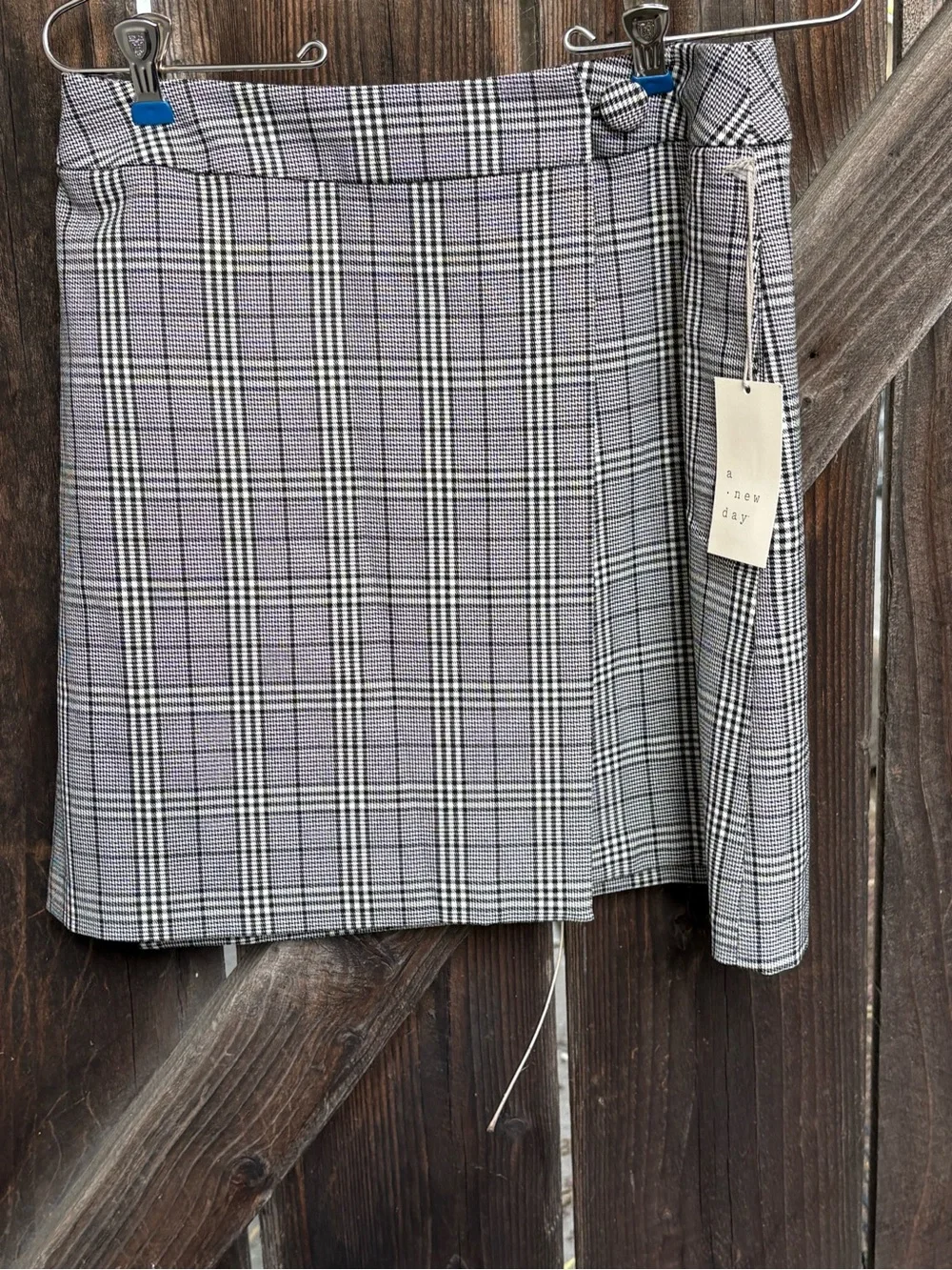 a new day Gray Plaid Mini Skirt